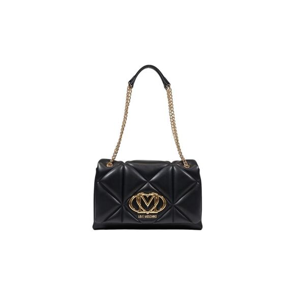 Love Moschino Quilted Shoulder Bag Chain Strap Women black Bags